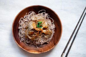 Vegan Sesame Oyster mushrooms with Soba Noodles